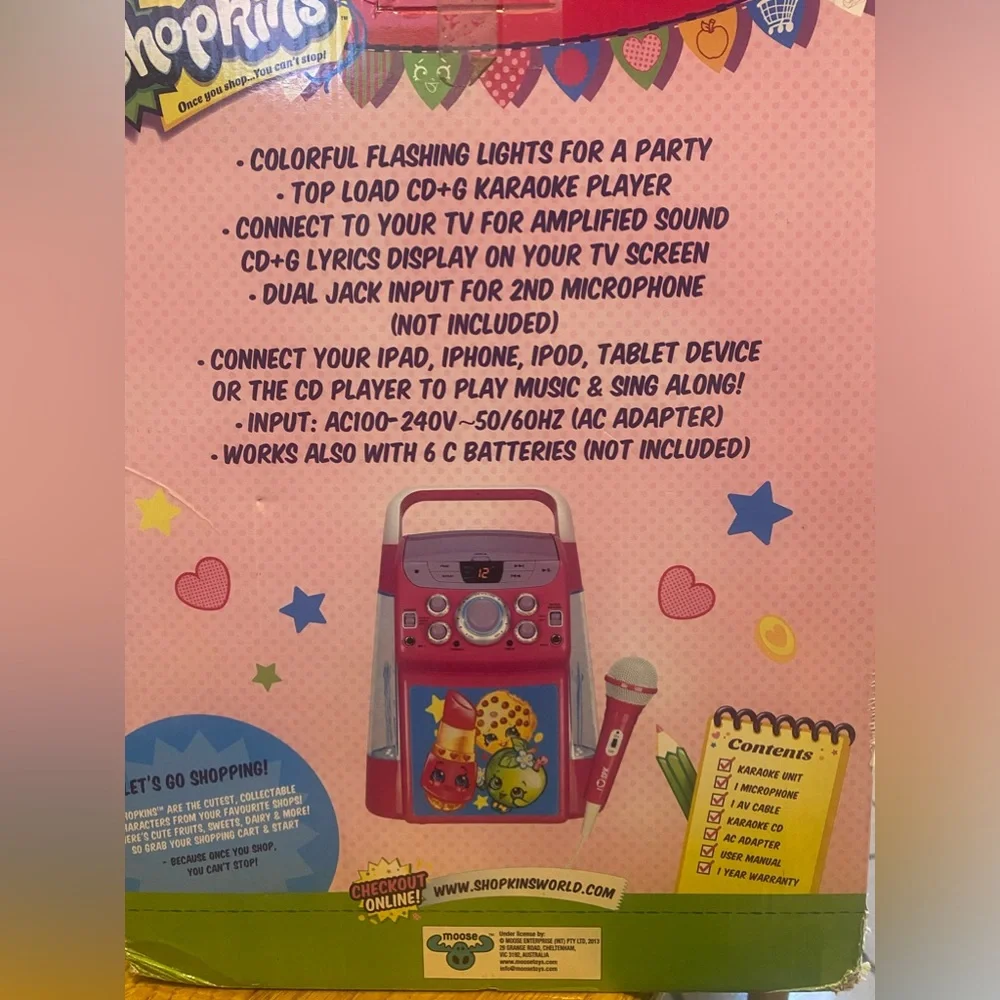 Shopkins Karaoke machine with Microphone